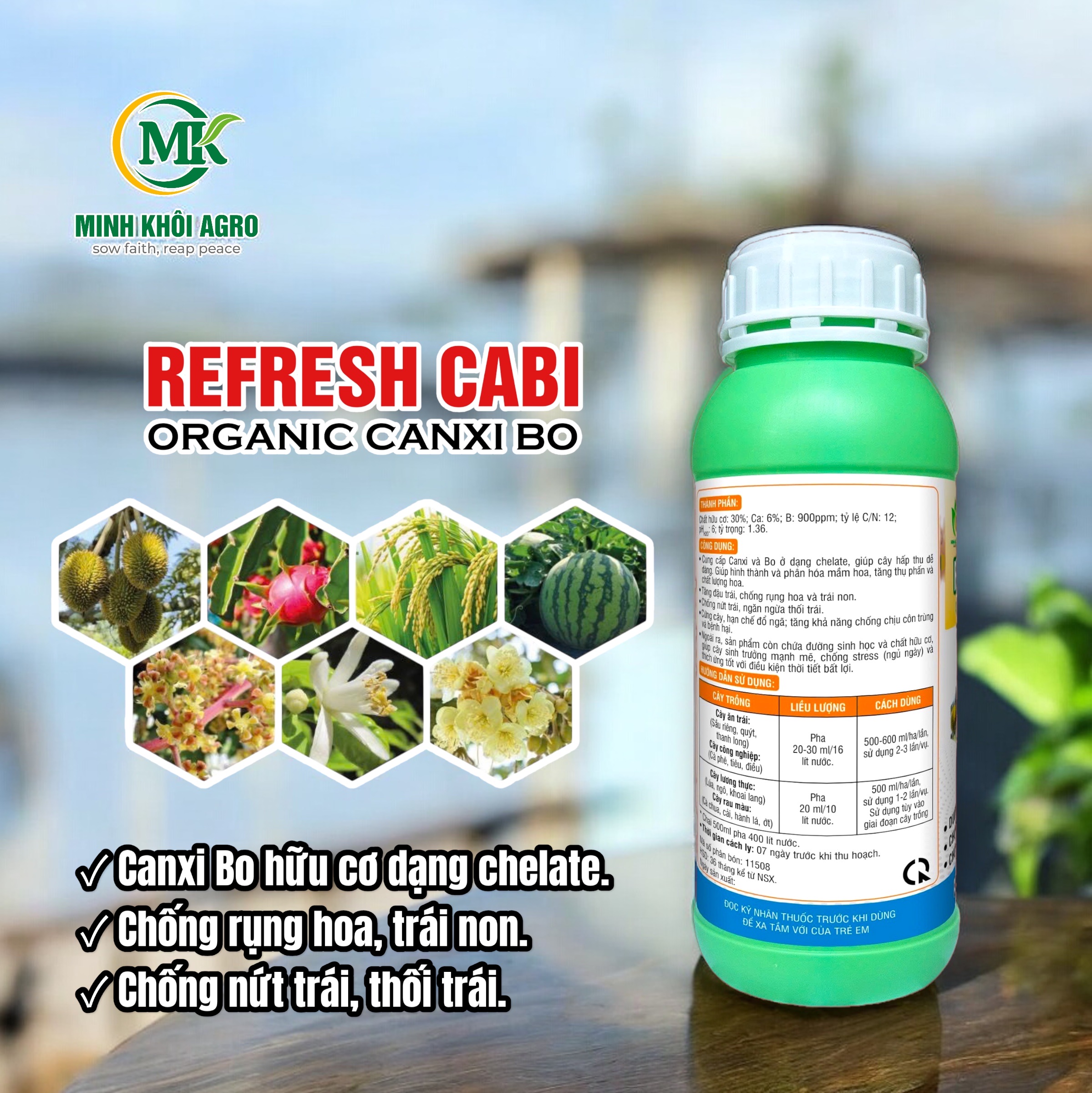 Phân bón hữu cơ Refresh Cabi - Chai 500ml
